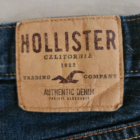 HOLLISTER Blue Denim Classic Straight JEANS Men's W31xL30 Button Fly 100% Cotton - Picture 5 of 8